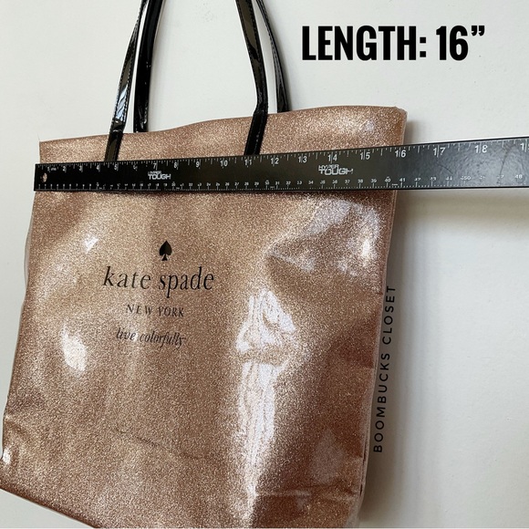 Kate Spade Rose Gold Glitter Tote Bag NWOT - Picture 9 of 16